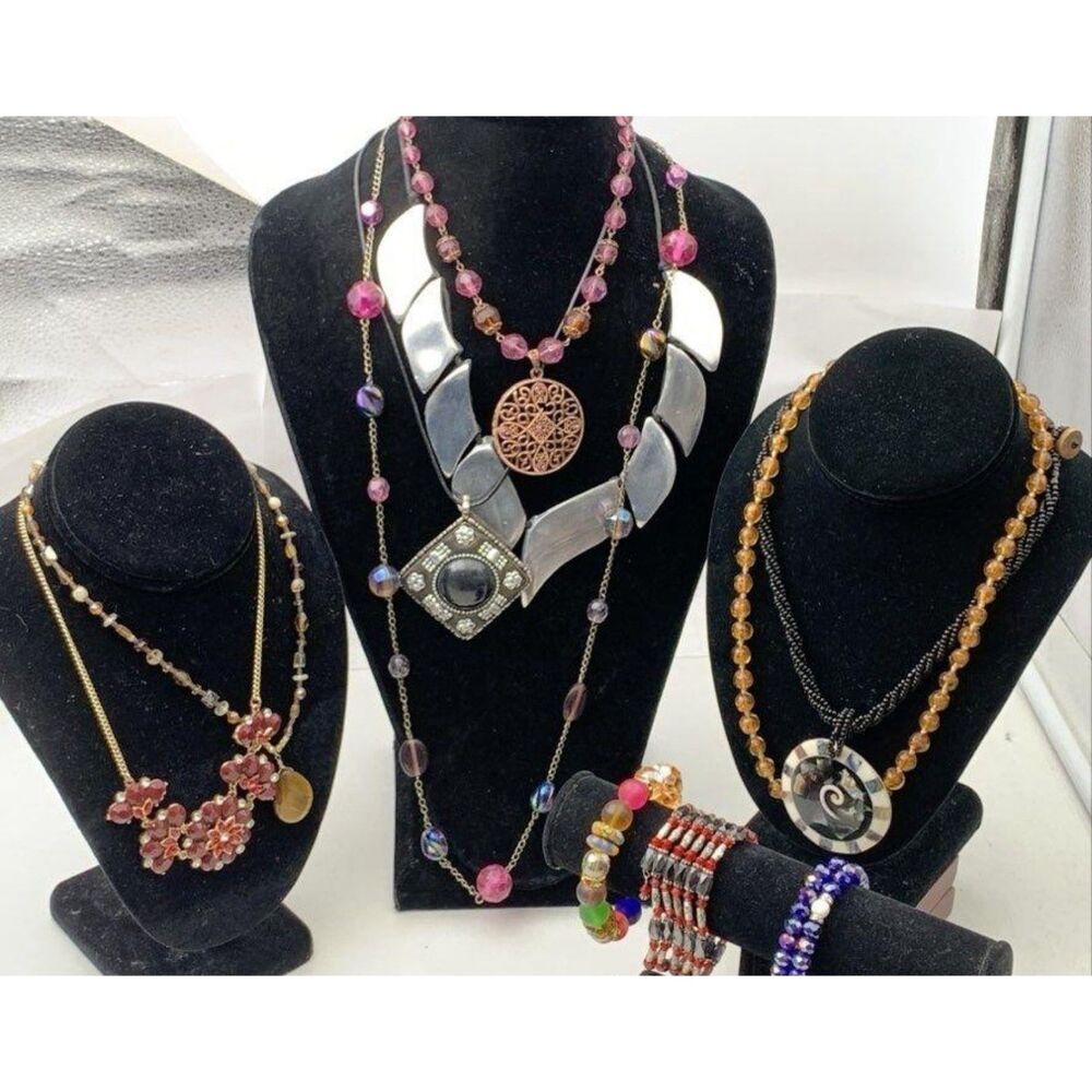 Boho Style Faux-stone, Aurora Borealis, Rhinestone & Beaded Jewelry Bundle